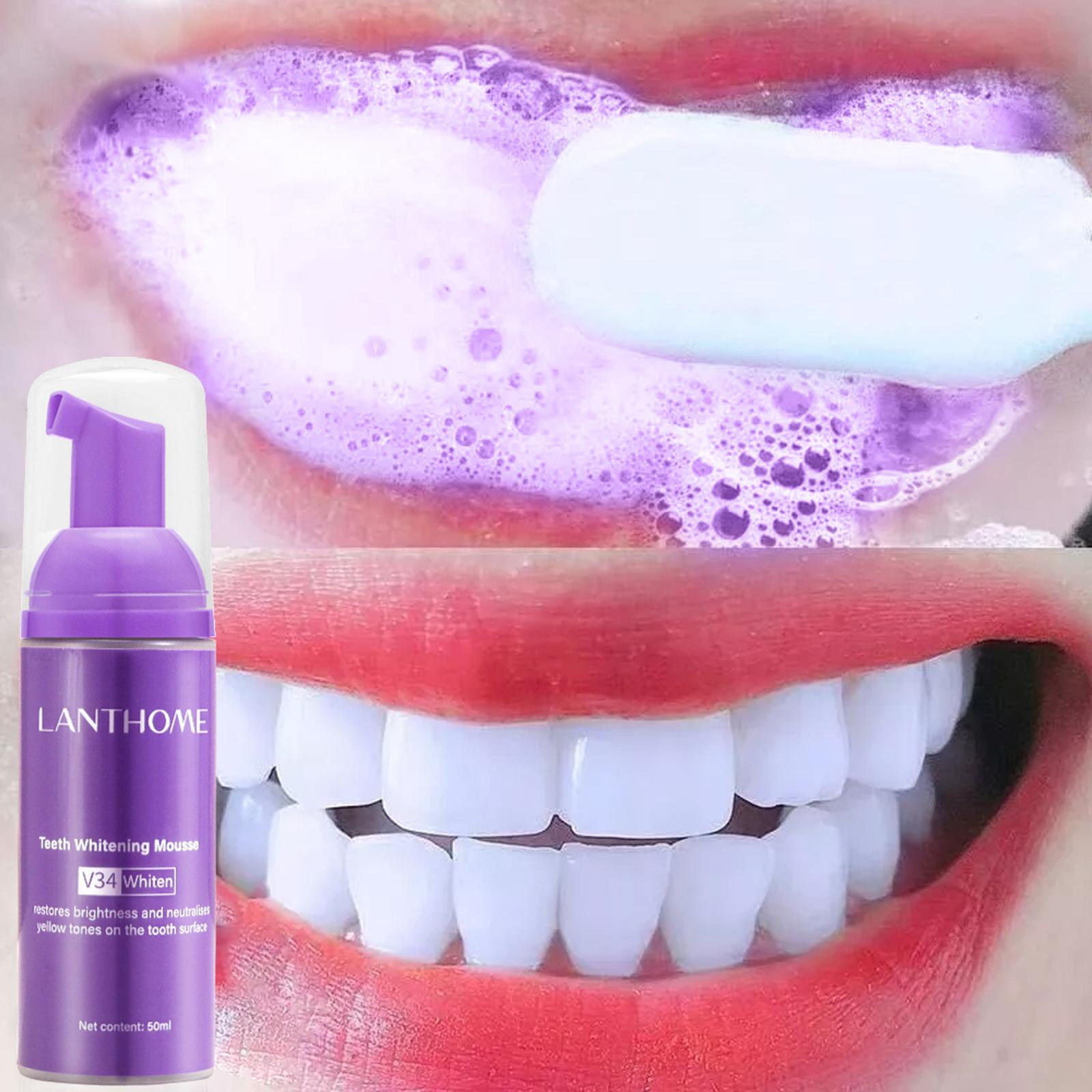 Teeth Whitening Foam Toothpaste - 50MLTeeth Whitening Mousse ลบคราบ Fresh Breath