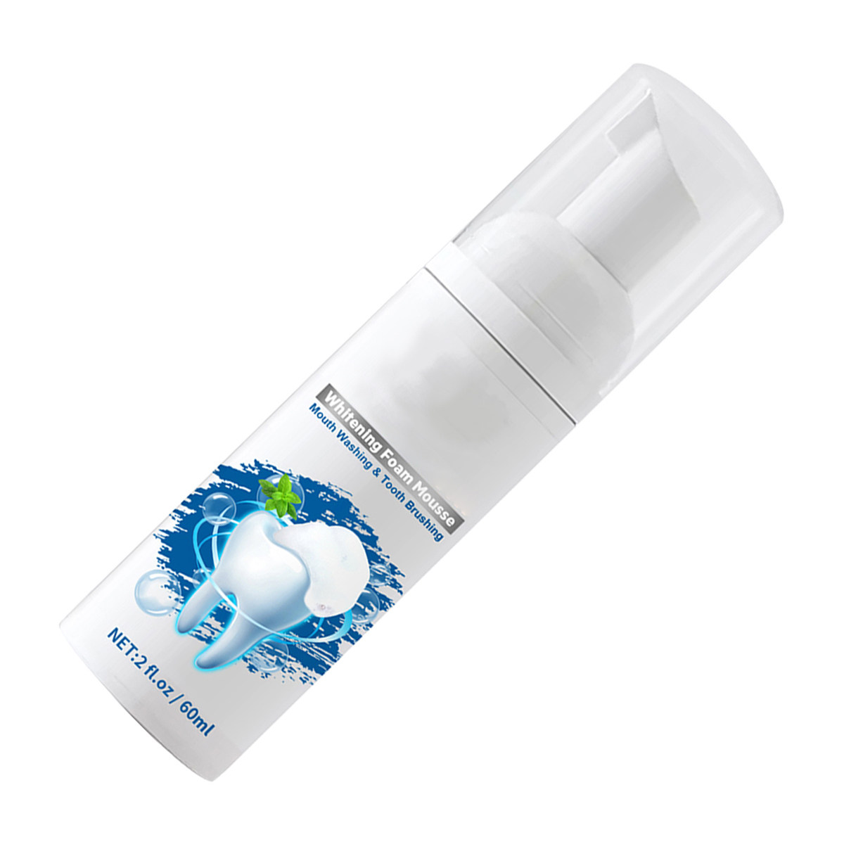 Teeth Whitening Foam Toothpaste - ยาสีฟันไวท์เทนนิ่งมูส 60 มล. ยาสีฟันฟองได้ดีสำหรับล้างปาก ฟอกฟันขาว ดีไซน์เรียบง่าย