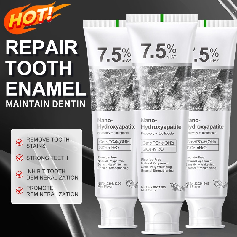 Hydroxyapatite Toothpaste - 7.5% ไฮดรอกซีอะพาไทต์ โปรไบโอติก ไวท์เทนนิ่ง ยาสีฟัน เอนาเมล