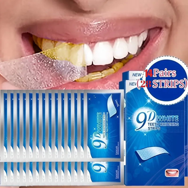 Teeth Whitening Effects - แผ่นฟอกสีฟัน - ชุดฟอกสีฟัน 9D ให้ผลลัพธ์ระดับมืออาชีพ, ฟอกสีฟันแบบไม่ระคายเคือง,