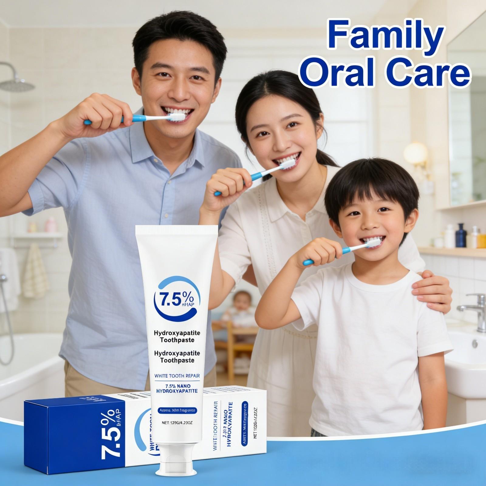 Teeth Whitening Foam Toothpaste - ยาสีฟันนาโนไฮดรอกซีอะพาไทต์ - รสชาติมินต์ ลมหายใจสดชื่น ฟันไวต่อความรู้สึก ยาสีฟันไวท์เทนนิ่ง