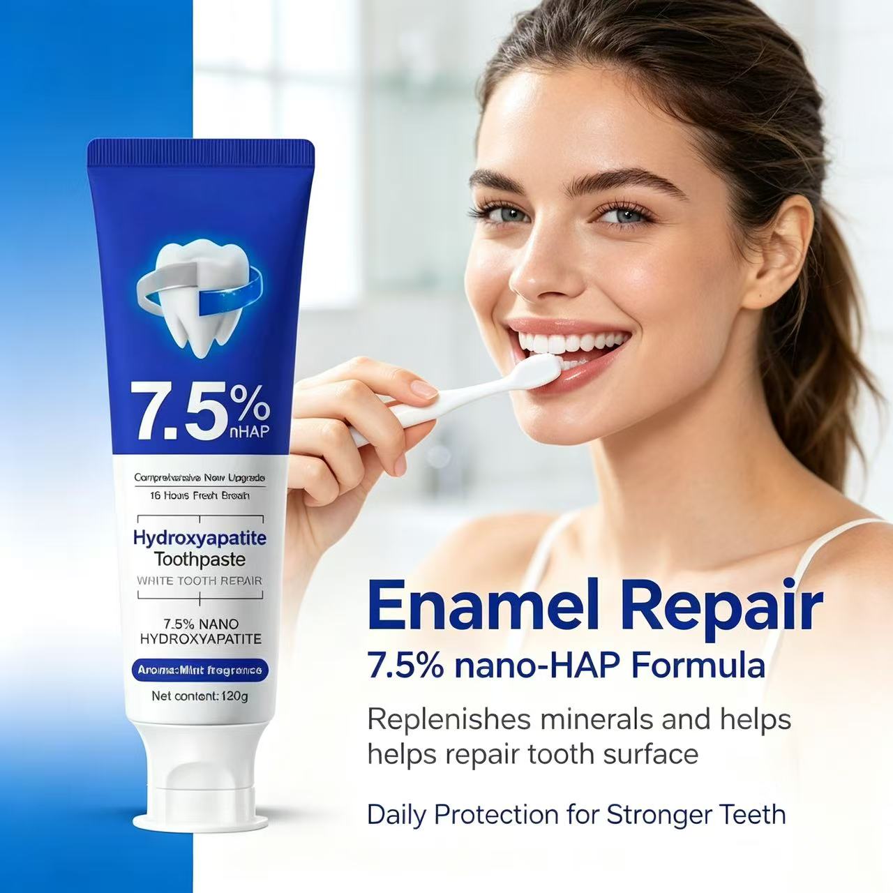 7.5%นาโนไฮดรอกซีอะพาไทต์ยาสีฟั - Hydroxyapatite Toothpaste บทวิจารณ์และราคา