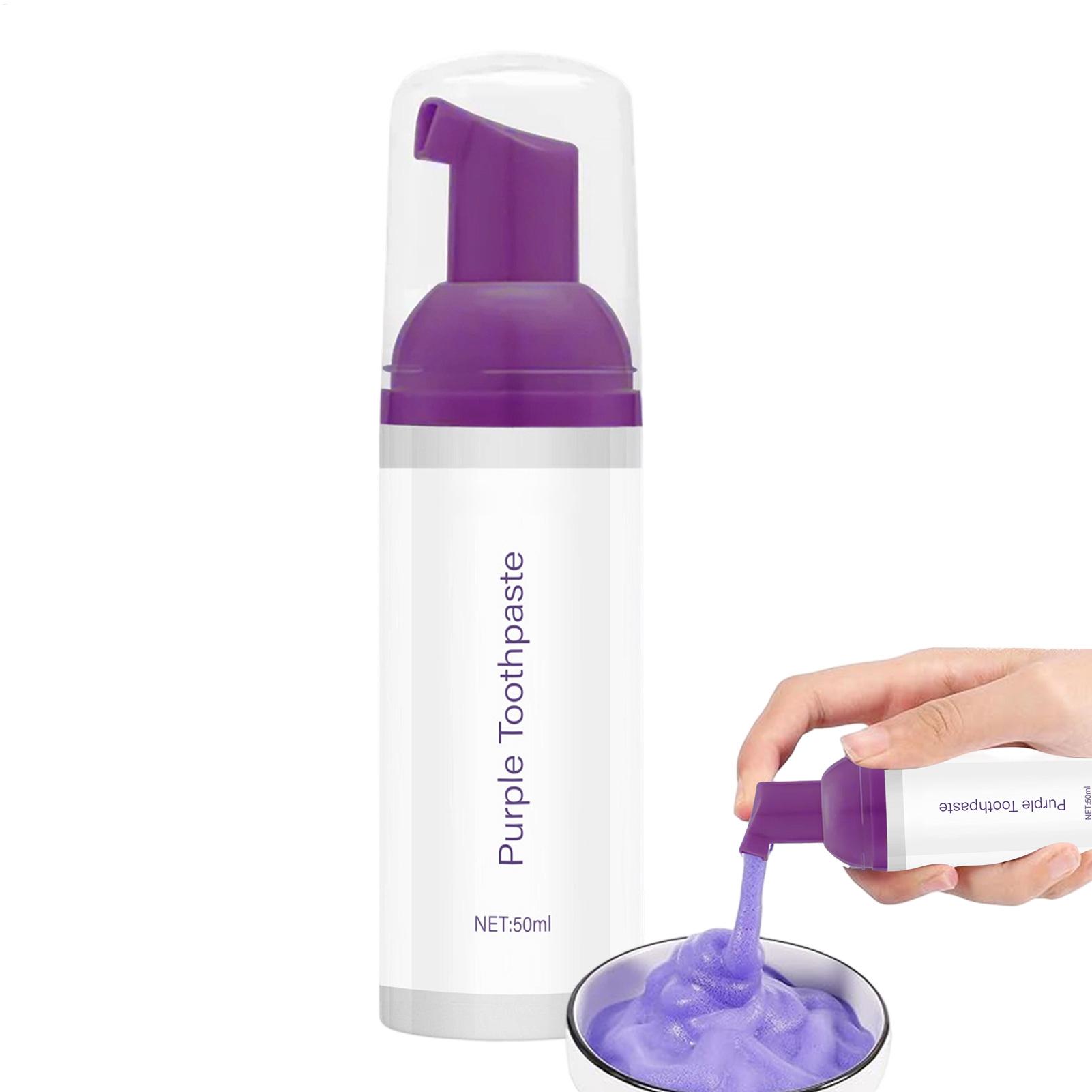 ยาสีฟันไวท์เทนนิ่งสีม่วง 50 มล - Teeth Whitening Foam Toothpaste บทวิจารณ์และราคา