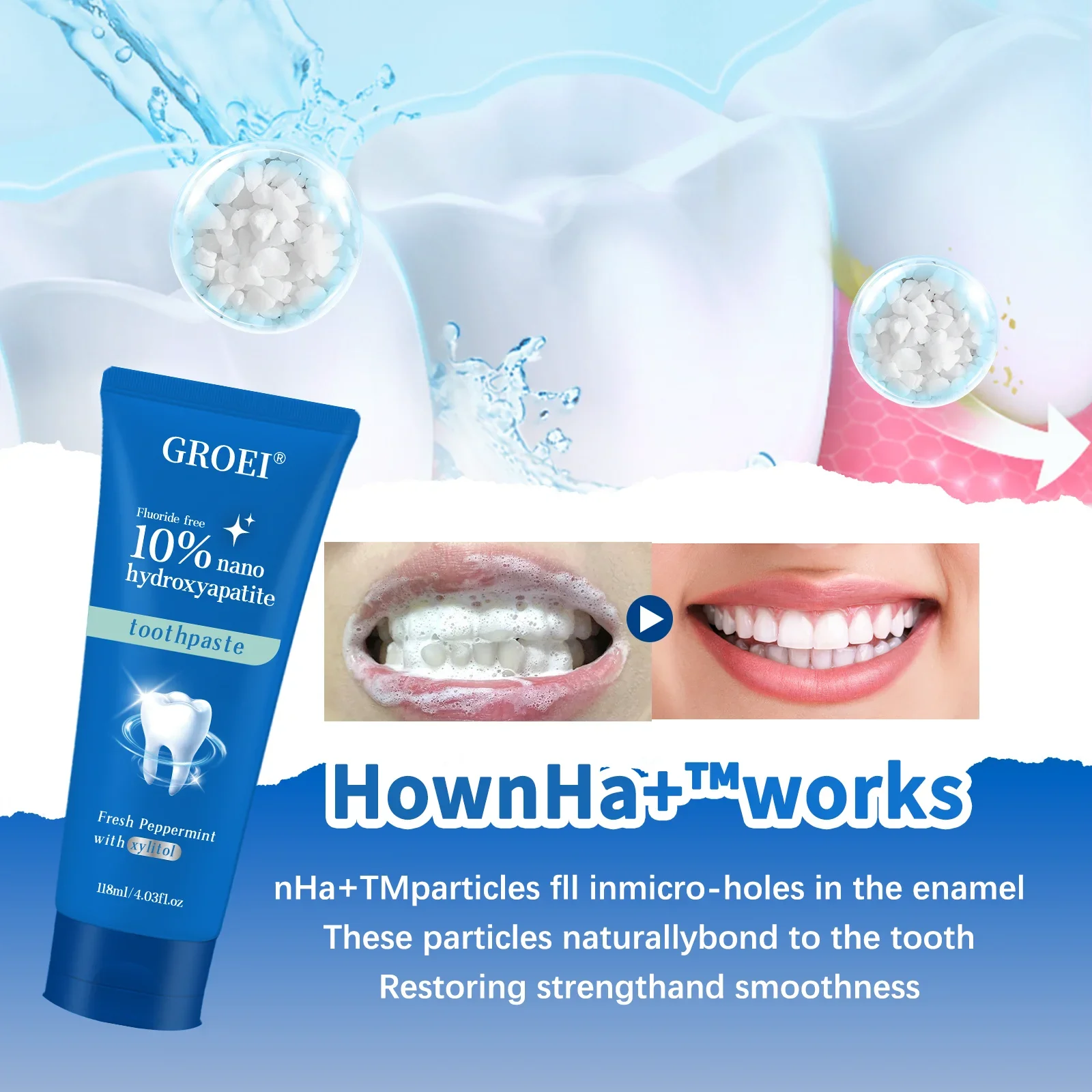 ยาสีฟันไซลิทอลป้องกันฟันผุ - ช - Hydroxyapatite Toothpaste บทวิจารณ์และราคา