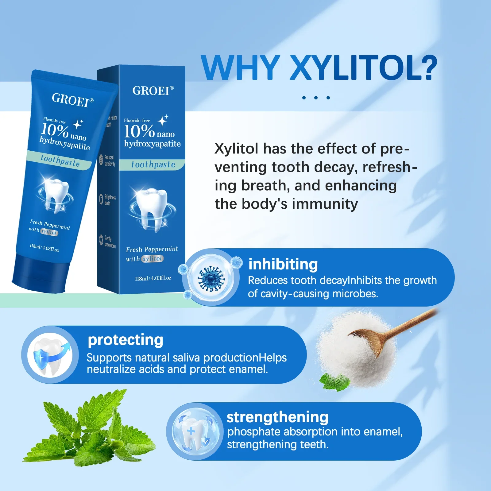 ยาสีฟันไซลิทอลป้องกันฟันผุ - ช - Hydroxyapatite Toothpaste บทวิจารณ์และราคา