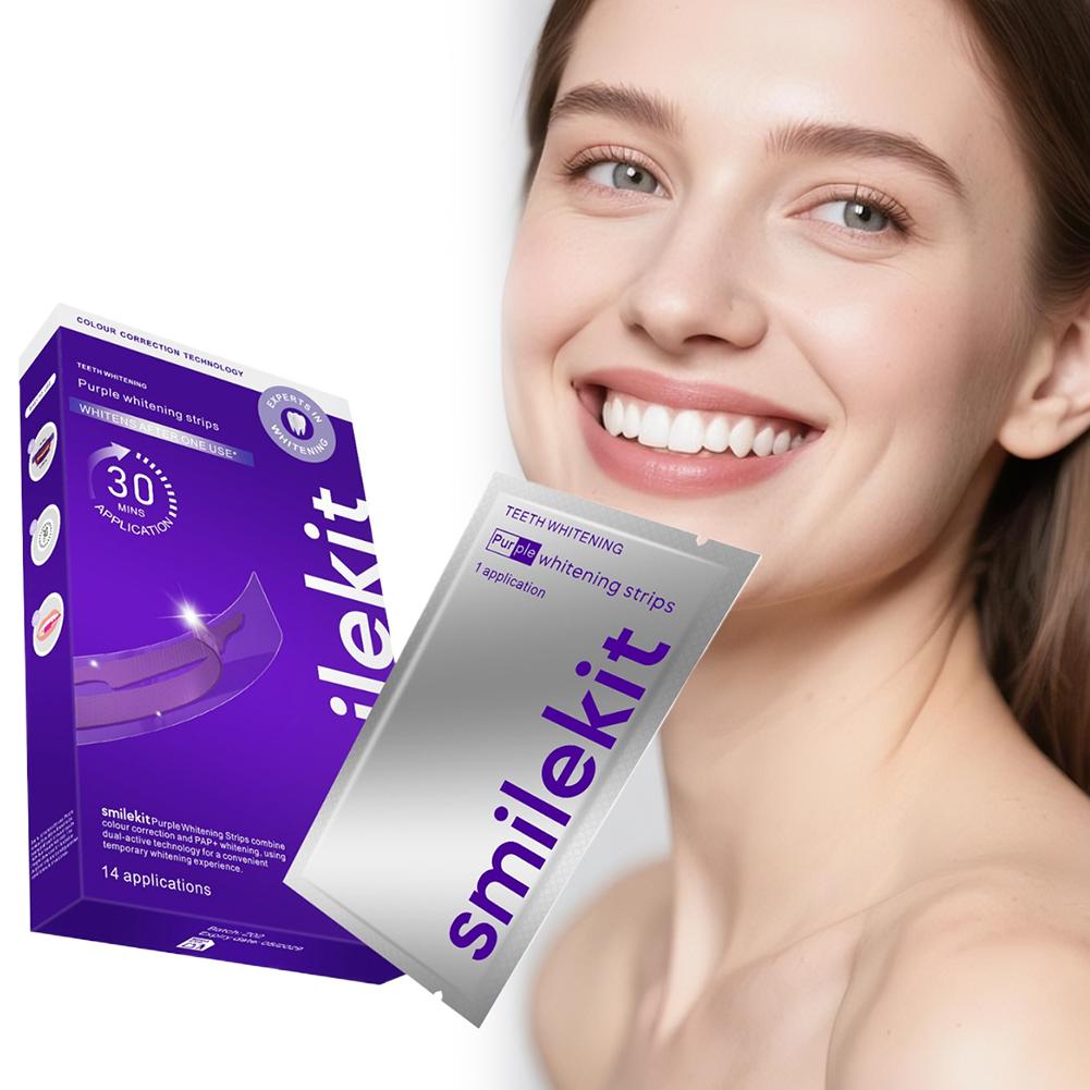  สไมล์คิท แถบฟอกสีฟัน สีม่วง  - Teeth Whitening Crest บทวิจารณ์และราคา