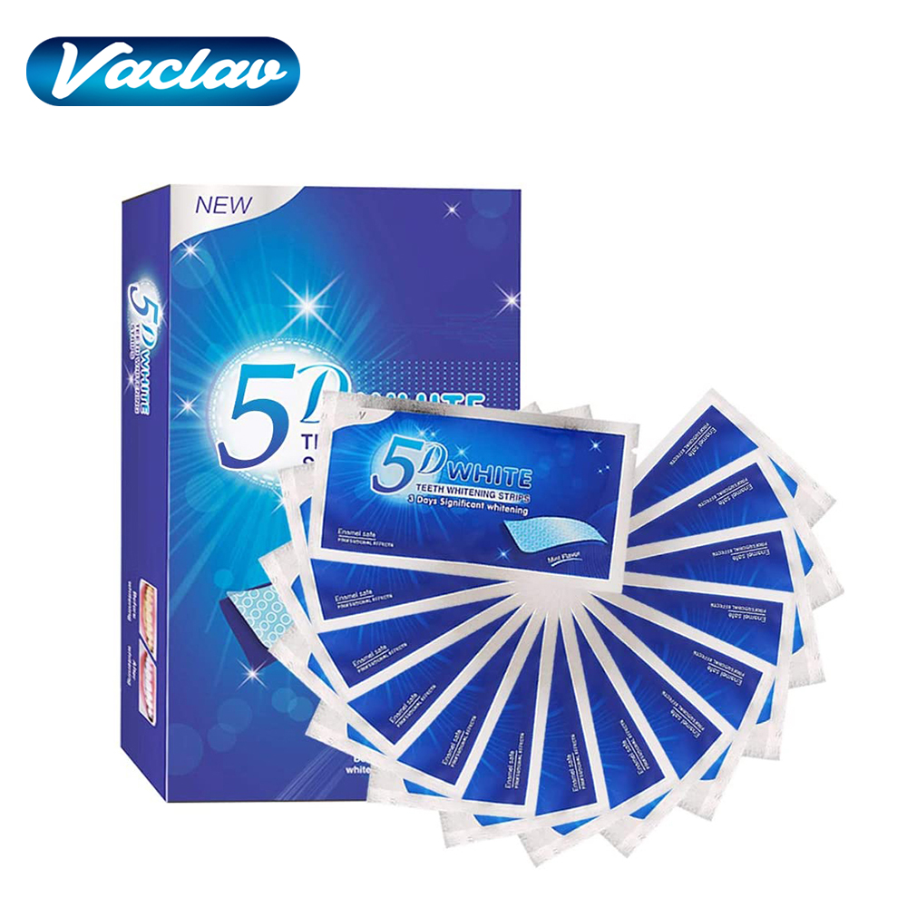 แผ่นฟอกสีฟันขาว 5D ไวท์เทนนิ่ง - Teeth Whitening With Hydrogen Peroxide บทวิจารณ์และราคา