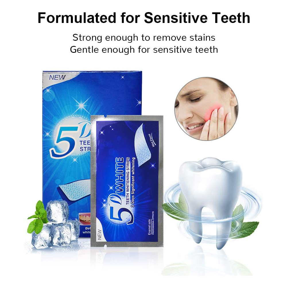 แผ่นฟอกสีฟันขาว 5D ไวท์เทนนิ่ง - Teeth Whitening With Hydrogen Peroxide บทวิจารณ์และราคา